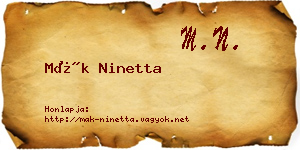Mák Ninetta névjegykártya